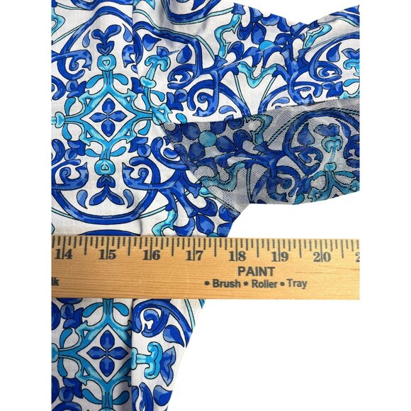 IBKUL Women’s S 1/4 Zip Long Sleeve Activewear Top Multicolor Blue Green UPF - Picture 5 of 6